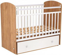 Мебель для новорожденных ФЕЯ Кроватка детская 750 дуб крафт золотой-белый (2 кор.)
