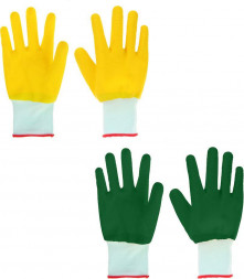 Перчатки INBLOOM Перчатки садовые с латексным волнистым обливом, р.9, 24.5см, 60г (180-015)