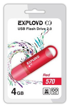 USB флэш-накопитель EXPLOYD 4GB-570-красный