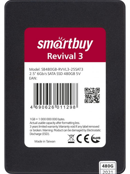Накопитель SMARTBUY (SB480GB-RVVL3-25SAT3) 2,5&quot; SSD revival 3 480gb tlc sata3