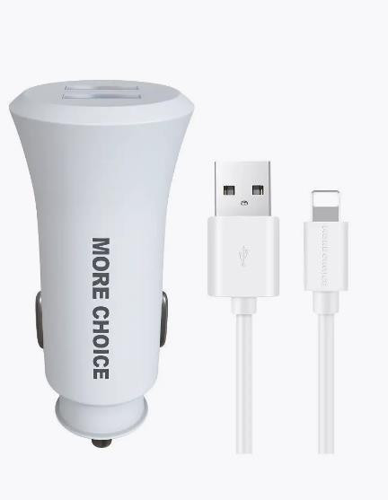 АЗУ MORE CHOICE AC23i АЗУ 2USB 2.4A для Apple 8-pin White