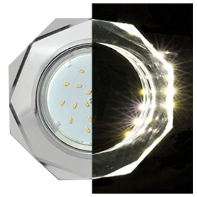 встраиваемый светильник ECOLA SM538AECH GX53 H4 LD5312 GLASS хром
