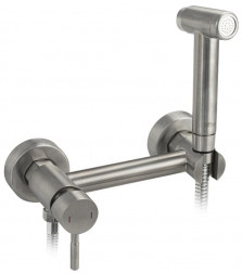 Набор для биде GFMARK 2048 Набор бидe гигиенический-смеситель для ГОРЯЧЕЙ и ХОЛОДНОЙ воды +лейка-кнопка+шланг, из нерж.стали 304