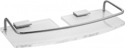 Полка для ванной BRIMIX 14101 Полка для принадлежностей прямая, для душевых стоек, с бортиком, антивандальная, из оргстекла