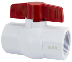 Кран шаровый МАК 477 Кран шаровой 1 1/2 м/м ручка-бабочка полипропиленовый из АБС - пластика