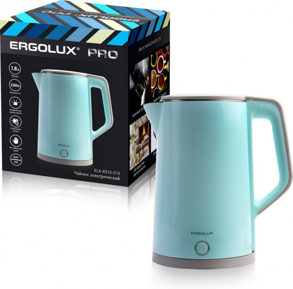 Чайник электрический ERGOLUX ELX-KS12-C13 голубой PRO 15330