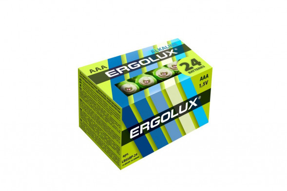 Элементы питания ERGOLUX (14213) LR03 Alkaline BP-24 (LR03 BP-24, батарейка,1.5В)