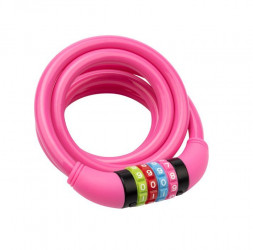 Разное ЧЕТЫРЕ СЕЗОНА (79-0214) ТРОСОВЫЙ КОДОВЫЙ ЗАМОК 150 СМ, РОЗОВЫЙ