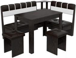 Мебель для кухни BONMEBEL УЮТ-8 Кухонный уголок венге/шоколад-белый (4 пак.)