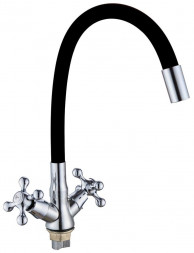 Смеситель GOTA ROCIO G095532-GOTA Barcelona Смеситель д/кухни с 2-мя рукоятками с высоким силиконовым изливом, креп. гайка