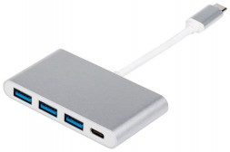 Переходник TYPE-C ATCOM (AT2808) Переходник TYPE-C 3.1(m) - 3xUSB 3.0 (f)+TYPE C(f) 0.10M белый