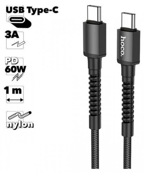 Кабель HOCO (6931474759016) X71 Especial charging Type-C (m) - Type-C (m) 1.0m - черный