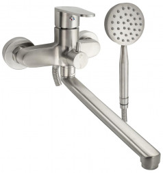 Смеситель для ванны MAGNUS 9241 Смеситель в ванную длинный излив, шаровый с дивертором на корпусе из нерж. стали марка 304