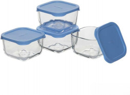 Набор контейнеров PASABAHCE Набор контейнеров (4шт.) SNOW BOX 53223BL (275мл) с крышкой 53223BL (109333)