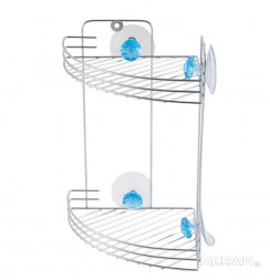 Полка угловая РЫЖИЙ КОТ Полка угловая двухъярусная W2672 "Бриллиант, синий" (крепление: присоски) (311466)