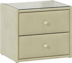 Тумба прикроватная BONMEBEL Тумба прикроватная Куба ткань: велюр бежевый (1 пак.)