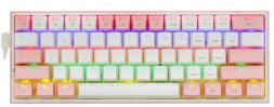 Клавиатура REDRAGON (70672) Fizz Радужн,61 клав,тих,бело-розов.