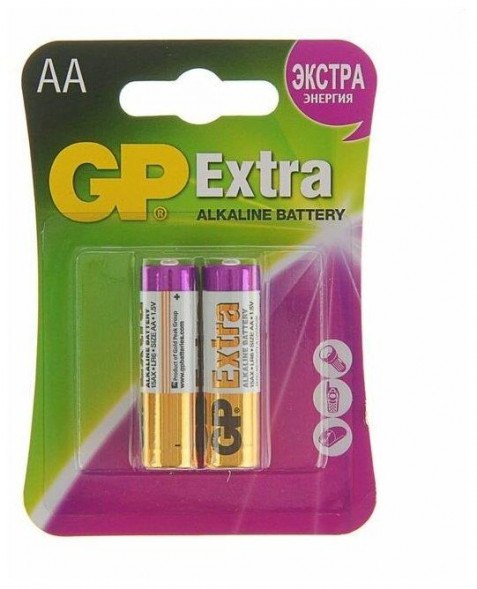 GP Батарея Extra Alkaline 15AX LR6 AA (2шт) блистер