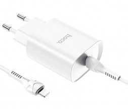 СЗУ HOCO (6931474745033) N14 1USB 3.0A PD 20W LIGHTING TYPE-C 1м белый
