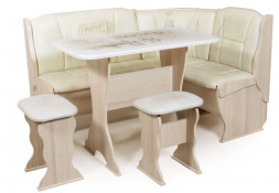 Кухонный уголок БИТЕЛ ОРХИДЕЯ АВТОР (ЯСЕНЬ, D-3 фото борнео милк, D-3)