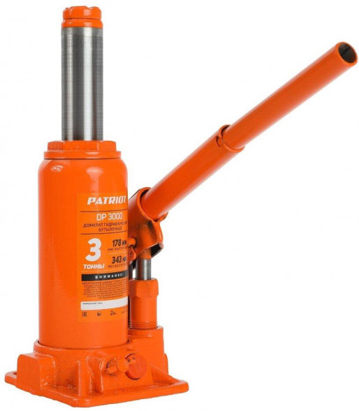 Домкрат PATRIOT 770000030 DB 3000 бутылочный, 3т