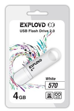 USB флэш-накопитель EXPLOYD 4GB-570 белый