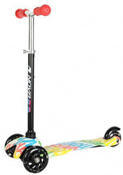 Самокат NOVATRACK 120H.DISCOKIDS.WB24 черный с белым 171842