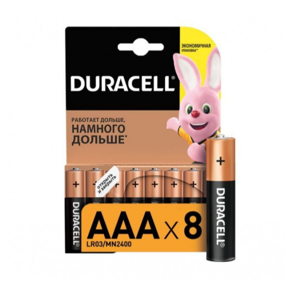 Элементы питания DURACELL LR03-8BL BASIC (С0033441)