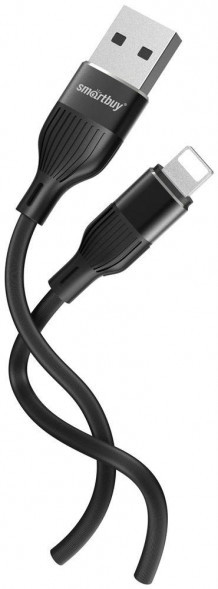 Кабель SMARTBUY (iK-512-S72b) S72 Lightning черный, 2.4 А,сил., 1 м