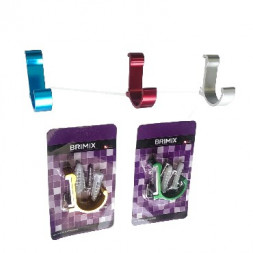 Комплект крючков BRIMIX 584 Комплект одинарных , разноцветных крючков - г-образные , в коробочке 5 штук