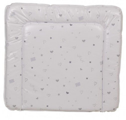 матрас для пеленания POLINI Матрас для пеленания Polini kids French Teddy на комод, 77х72 см, белый-серый (1уп)