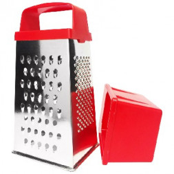 Кухонные аксессуары MALLONY терка универсальная с контейнером 450мл нерж.(003525)