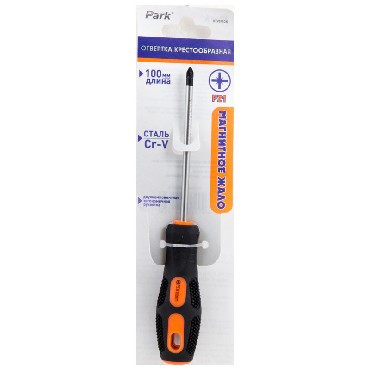 отвертка PARK OTV019DK отвертка крестообразная PZ1 х100мм, двухкомпонентная рукоятка (356019)