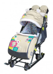 Санки-коляски NIKA НД7-6/5 с медвежонком бежевый