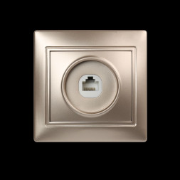 Розетка SMARTBUY (SBE-01c-S1-PH) Венера, 1-местная, шампань