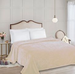 Плед ОРИОН НФ-00003029 Wellsoft luxe/Полоса, кремовый/Евро-мини