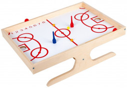 Детские игры ДЕСЯТОЕ КОРОЛЕВСТВО Игра настольная деревянная "Магнитный хоккей с мячом" 03974