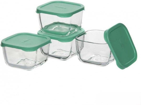 Набор контейнеров PASABAHCE Набор контейнеров (4шт.) SNOW BOX 53223GR (275мл) с крышкой 53223GR (109334)