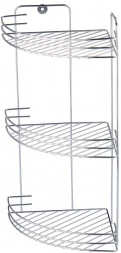 Полка угловая РЫЖИЙ КОТ Полка угловая трехъярусная CHR-372, размер: 19*19*40см (хром.металл, крепление: шуруп) (310756)