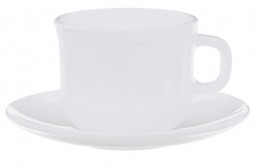 Чайная пара MILLIMI Бьянко Чайная пара (чашка 250мл., блюдце 15 см) опаловое стекло, KFB250T/D60T 818-039