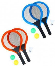 Набор для игры в мяч SILAPRO Набор для игры в мяч, 2 ракетки 29х49 см, 2 мяча d.6.5, волан, PVC,EVA, резина (134-204)