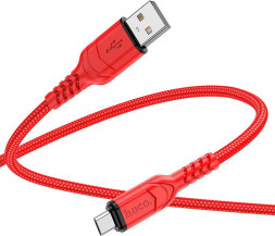 Кабель HOCO (6931474794093) X59m 2мUSB 2.4A microUSB красный - 2,0m