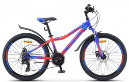Велосипед STELS Navigator-410 MD 24&quot; 21-sp V010 (м), EP-00005978*X0000001311* 12&quot; Синий/Неоново-красный 2020