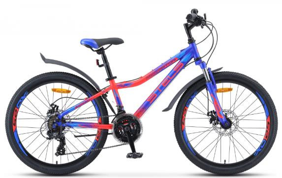 Велосипед STELS Navigator-410 MD 24&quot; 21-sp V010 (м), EP-00005978*X0000001311* 12&quot; Синий/Неоново-красный 2020