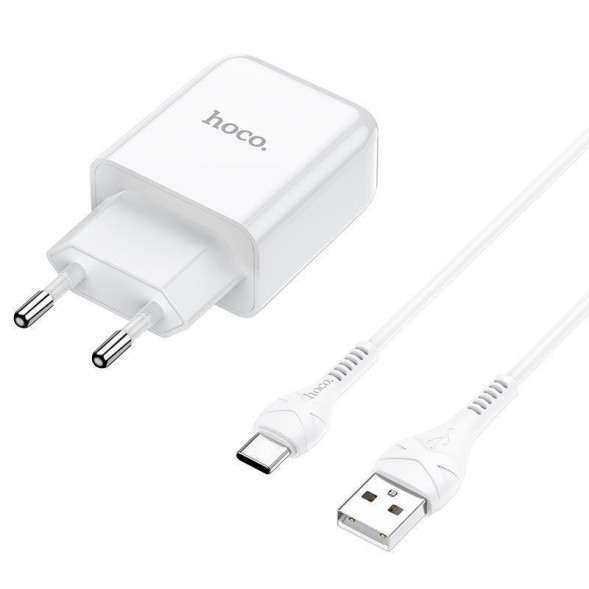 СЗУ HOCO (6931474728876) N2 1USB 2.1A TYPE-C 1м белый