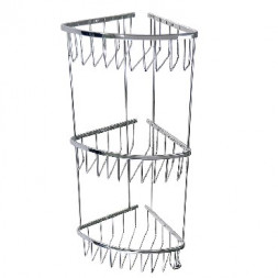 Полка САНАКС 75056 Полочка угловая овальная тройная хром