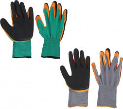 Перчатки INBLOOM Перчатки садовые с латексным полуобливом, полиэстер, р.8, 23см, 50г (180-013)