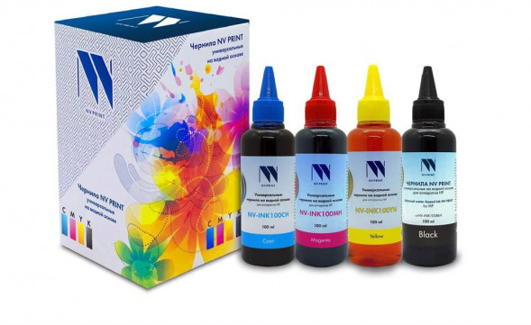 Чернила NV PRINT NV-INK100H-4 черный, голубой, пурпурный, желтый (C3456)