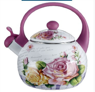 Чайник со свистком METALLONI EM-25101/35 Чайник эмал. "Чайная роза" со свистком 2,5 л (6)