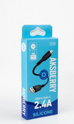 Кабель AKSBERRY (6972969383170) X156 Silicone Type C 2,4A 1M (черный)